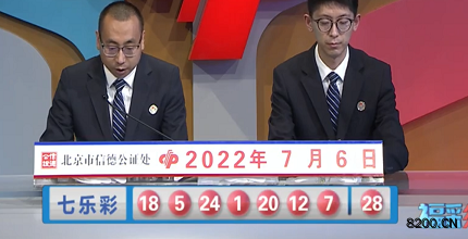 第2022076期七乐彩开奖现场截图图片