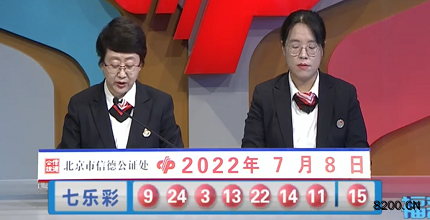 第2022077期七乐彩开奖现场截图图片