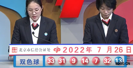 第2022085期双色球开奖现场截图图片