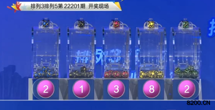 第2022201期排列3开奖现场截图图片