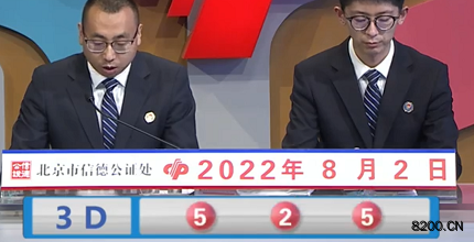第2022204期福彩3D开奖现场截图图片