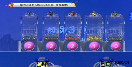 第2022206期排列3开奖现场截图图片