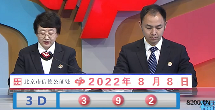 第2022210期福彩3D开奖现场截图图片