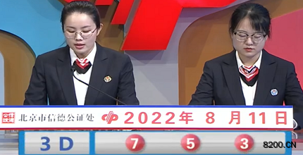 第2022213期福彩3D开奖现场截图图片