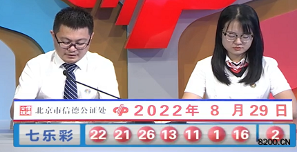 第2022099期七乐彩开奖现场截图图片