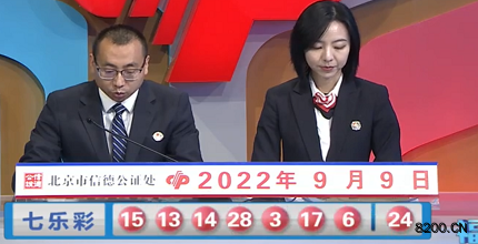 第2022104期七乐彩开奖现场截图图片