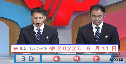 第2022244期福彩3D开奖现场截图图片