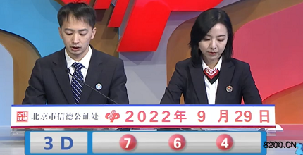第2022262期福彩3D开奖现场截图图片