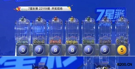 第2022119期七星彩开奖现场截图图片