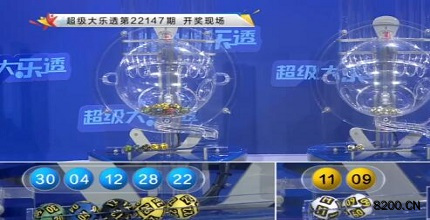 第2022147期大乐透开奖现场截图图片