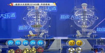 第2022149期大乐透开奖现场截图图片
