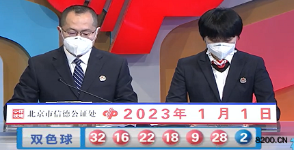 第2023001期双色球开奖现场截图图片