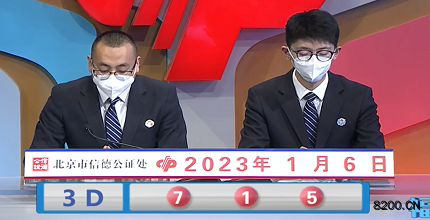 第2023006期福彩3D开奖现场截图图片