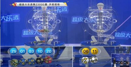 第2023005期大乐透开奖现场截图图片