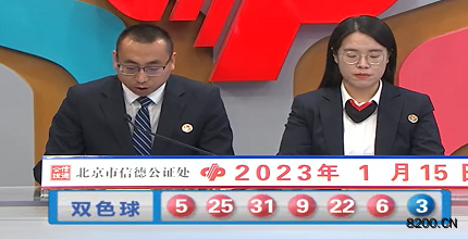 第2023007期双色球开奖现场截图图片