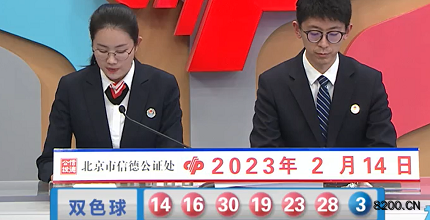 第2023016期双色球开奖现场截图图片