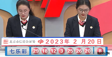 第2023018期七乐彩开奖现场截图图片