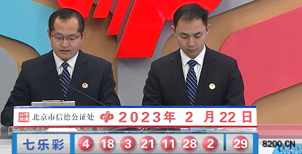第2023019期七乐彩开奖现场截图图片
