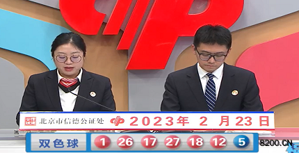 第2023020期双色球开奖现场截图图片