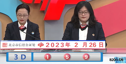 第2023047期福彩3D开奖现场截图图片