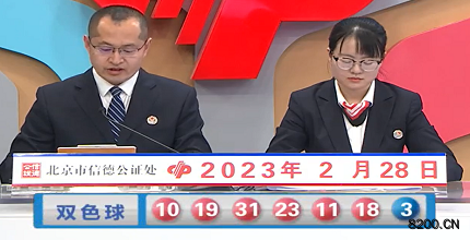 第2023022期双色球开奖现场截图图片