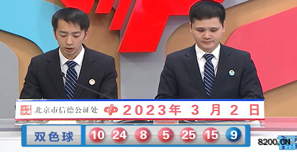 第2023023期双色球开奖现场截图图片