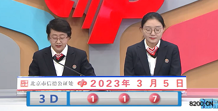 第2023054期福彩3D开奖现场截图图片