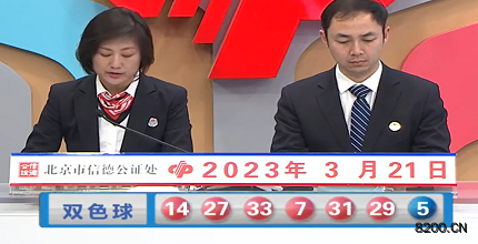 第2023031期双色球开奖现场截图图片