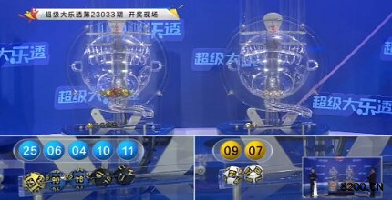 第2023033期大乐透开奖现场截图图片
