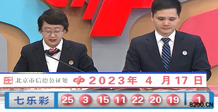 第2023042期七乐彩开奖现场截图图片