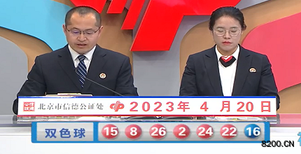 第2023044期双色球开奖现场截图图片