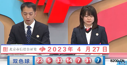 第2023047期双色球开奖现场截图图片