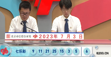 第2023075期七乐彩开奖现场截图图片