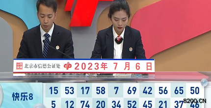 第2023177期快乐8开奖现场截图图片