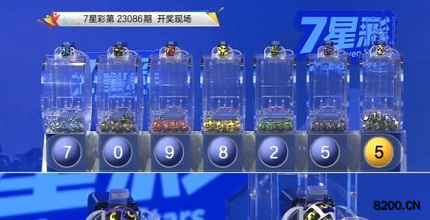 第2023086期七星彩开奖现场截图图片