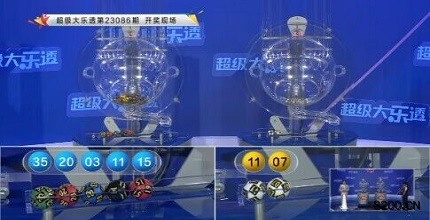 第2023086期大乐透开奖现场截图图片