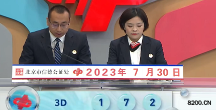 第2023201期福彩3D开奖现场截图图片