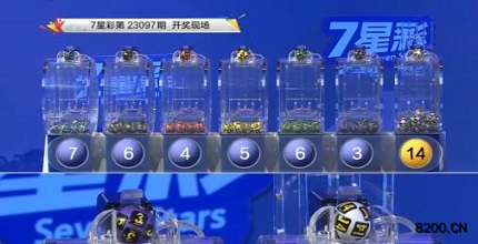 第2023097期七星彩开奖现场截图图片