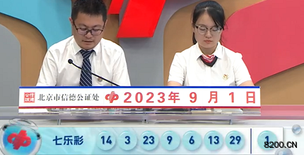 第2023101期七乐彩开奖现场截图图片