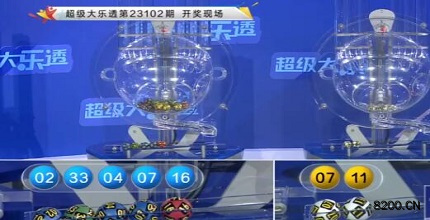 第2023102期大乐透开奖现场截图图片