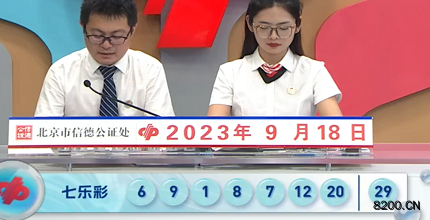 第2023108期七乐彩开奖现场截图图片