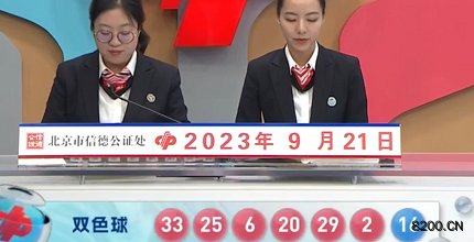 第2023110期双色球开奖现场截图图片