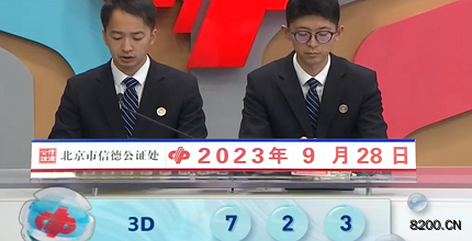 第2023261期福彩3D开奖现场截图图片