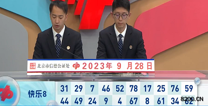 第2023261期快乐8开奖现场截图图片