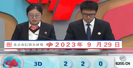 第2023262期福彩3D开奖现场截图图片
