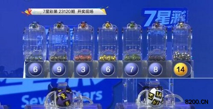 第2023120期七星彩开奖现场截图图片