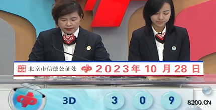 第2023287期福彩3D开奖现场截图图片