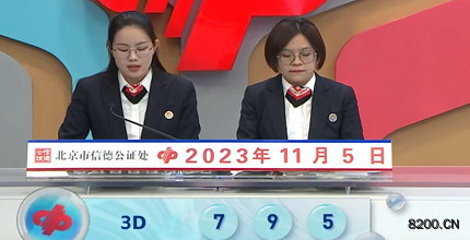 第2023295期福彩3D开奖现场截图图片