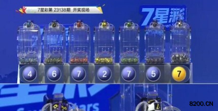 第2023138期七星彩开奖现场截图图片