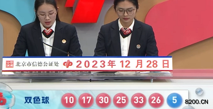 第2023150期双色球开奖现场截图图片